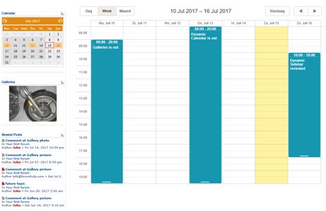 <h5>Dynamic calendar</h5><p>Best phpbb calendar ever<br /><span style='float:left;'>~ Focus length: 53 mm ~ Shutter speed:  1/125 Sec ~ ISO speed rating: 800 ~ Camera-model: ForumHulp-ZR200 ~ </span></p><div id='rateYo1001' class='rateYo' data-value='3' data-id='1001'>Rate:</div>
